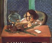 Henri Matisse Fish tank after a woman oil painting